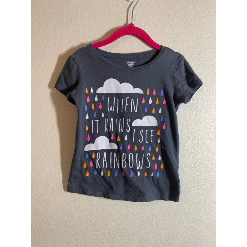 Old Navy Graphic T Shirt Toddler Girls Size 4T Gray AC2